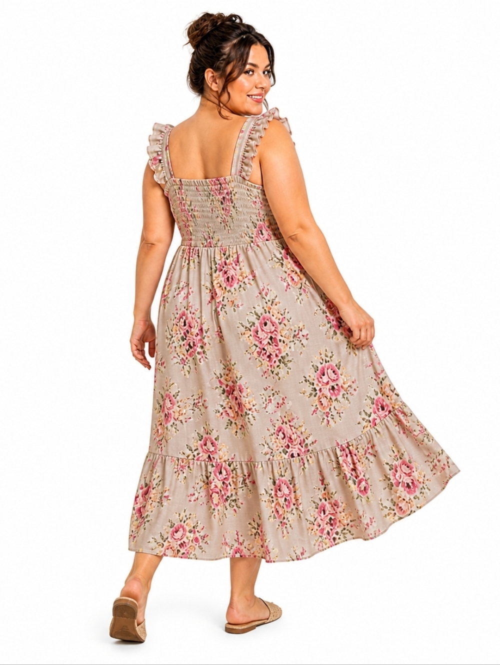 Torrid 3X Floral Maxi Dress Smocked Tiered Boho Pockets Challis NWT - Picture 10 of 15